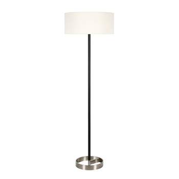 Hampton & Thyme Two-Tone Floor Lamp with Drum Fabric Shade 