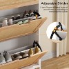 Freestanding Rattan Shoe Cabinet with Flip Drawers & Drawer, Farmhouse Shoe Rack Organizer for Entryway - 4 of 4