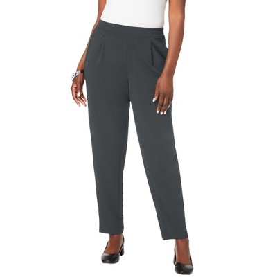 Jessica London Women's Plus Size Stretch Knit Crepe Straight Leg Pants