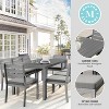 Martha Stewart Bedford Indoor-Outdoor Patio Set with 70" Table and 8 Dining Chairs with Brushed Woodgrain Aluminum Finish and All-Weather Seat Cushion - 4 of 4