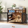 Furniture Dog Crate with Drawers Storage, 360°and Adjustable Raised Feeder, Large Dog Crate Furniture for Large/Medium Dog Indoor - 2 of 4