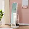 Fredees 60° Rotating Full-Length Mirror Jewelry Cabinet with Lights,White - 4 of 4