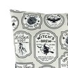 20"x20" Oversize Halloween Badge Square Throw Pillow Gray - Lush Décor: Faux Velvet, Indoor Decorative Accessory - 3 of 3