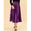 INSPIRE CHIC Women's Party Elastic Waist Metallic Shiny Accordion Pleated Midi Skirt - 2 of 4