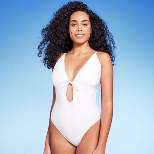 Women's Tie-Front Plunge One Piece Swimsuit - Shade & Shore™