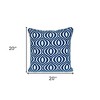 HomeRoots 20" X 20" Blue Geometric Cotton Zippered Pillow - 3 of 4