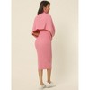 Seta T Women's Spring Fall 2 Piece Outfits Knitted Long Sleeve Turtleneck Sweaters with Tank Bodycon Midi Sweater Dress Set - 4 of 4