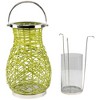 Northlight Woven Iron Pillar Candle Lantern with Glass Hurricane - 16.25" - Green - 3 of 4