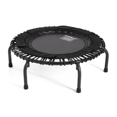 JumpSport 250 Indoor Home Cardio Fitness Safely Cushioned Rebounder Exercise Mini Trampoline with Premium Bungees and Workout DVD, Black - image 1 of 4
