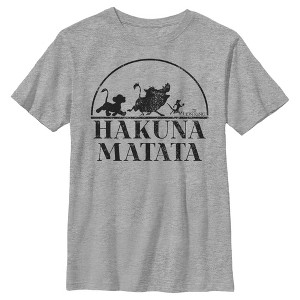 Boy's Lion King Black Silhouette Hakuna Matata T-Shirt - 1 of 4