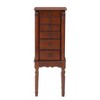 Powell Wylie Traditional Wood 6 Lined Drawer Jewelry Armoire Cherry Red: Freestanding, Mirror, Felt-Lined, Pewter Hardware - 4 of 4