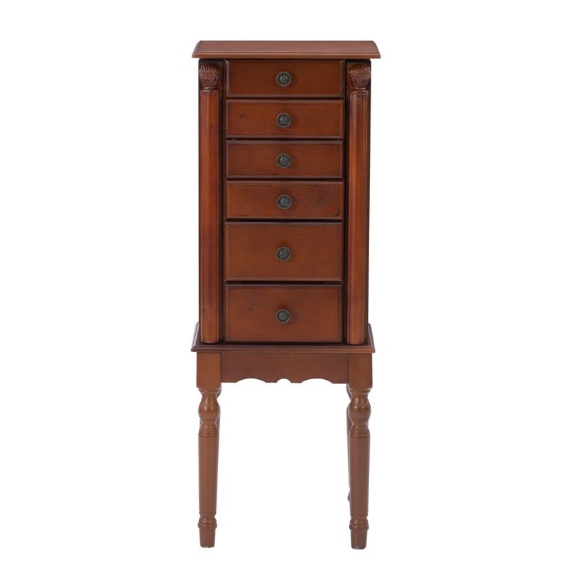 Wylie Traditional Wood 6 Lined Drawer Jewelry Armoire Cherry Red - Powell, 5 of 17
