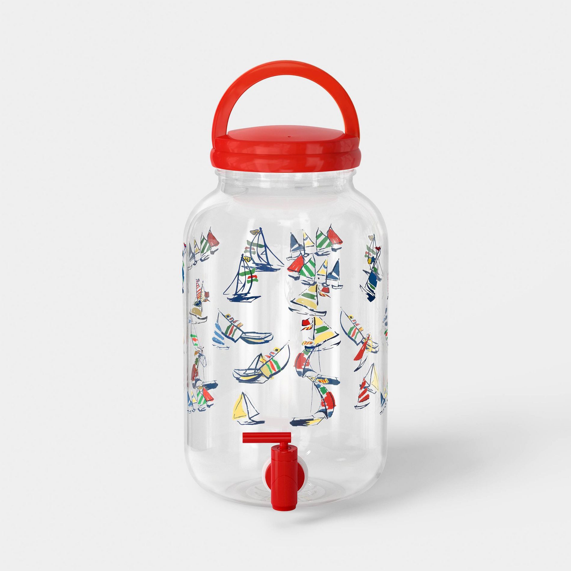 4.5qt Plastic Sail Boat Print Beverage Dispenser with Handle - Room Essentials™