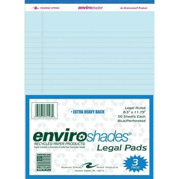 Enviroshades Legal Pads, 8-1/2 x 11-3/4 Inches, Blue, 50 Sheets, Pack of 3