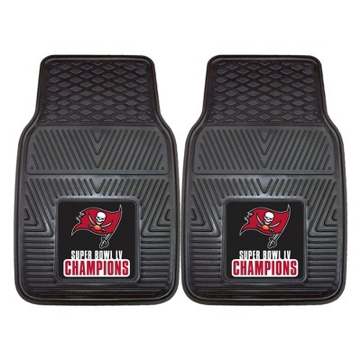 NFL Super Bowl LV Champions Tampa Bay Buccaneers 27"x17" Heavy Duty Car Mats 2pk