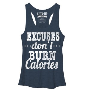 Women's CHIN UP Burn Calories Racerback Tank Top - 1 of 3