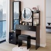 KTMBDW Vanity Desk with Mirror and Lights, Makeup Vanity with 4 Drawer & Storage Shelves, 3 Lighting Modes, Bedroom Dressing Table - 2 of 4