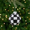 Northlight Zig Zag and Checkered Christmas Glass Ball Ornaments - 2.75" (67mm) - White and Black- 4ct - 3 of 4
