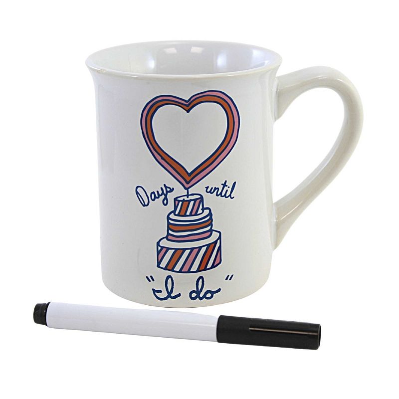 Tabletop Wedding Countdown Dry Erase Mug Pen Days Until I Do Enesco  -  Drinkware, 1 of 4