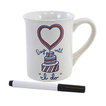 Tabletop Wedding Countdown Dry Erase Mug Pen Days Until I Do Enesco  -  Drinkware