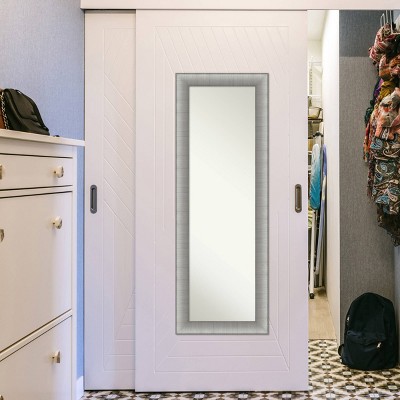 Elegant Brushed Pewter Rectangular Full-Length Door Mirror