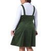 Agnes Orinda Women's Plus Size Corduroy Pinafore Side Pocket Short Adjustable Strap A-Line Dresses - 4 of 4