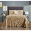 Charleston 100% Cotton Soft & Plush Chenille Tufted Diamond Pattern Unique Luxurious Bedspread & Sham Set, All-Season, Machine Washable Coverlet Set - 2 of 4