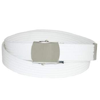 CTM Ribbed Fabric Belt with Nickel Buckle