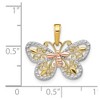 Black Bow Jewelry 14k Yellow & Rose Gold with White Rhodium 21mm Butterfly Pendant - 4 of 4