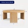 Subrtex Modern Round Side Coffee Table, Solid Wood Sofa Table for Living Spaces & Bedroom Decor - 4 of 4