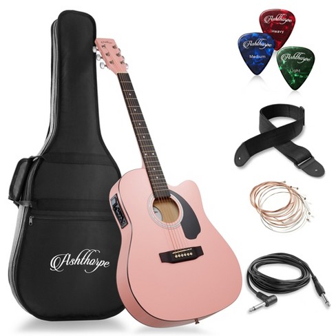 Ashthorpe Full-Size Left-Handed Cutaway Thinline Acoustic-Electric Guitar  Package - Premium Tonewoods 