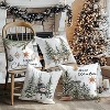 Christmas Throw Pillow Covers, 18x18 inch Decorative Farmhouse Merry Christmas Tree Snowman Winter Grey - 2 of 4