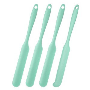 Unique Bargains Silicone Heat Resistant Non-Stick Long Handle Food Spatula for Jars 4 Pcs - 1 of 4