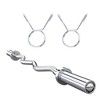 47"  EZ Curl Barbell Bar, 500Lb Capacity EZ Curl Bar for Weight Lifting , Chrome Curling Bar Fit 2” Standard Weights - 2 of 4