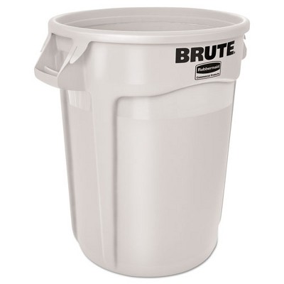 White 20-Gallon Round Plastic Touchless Trash Can