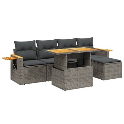 vidaXL Garden Sofa Set Grey