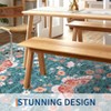 Modern Pastoral Machine Washable Area Rug Non Slip Soft Floral Butterfly Printed Indoor Floor Cover Low Pile Non Shedding Rug for Living Room Bedroom - 4 of 4