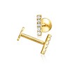 Pure Collection by Ross-Simons Diamond Bar Flat-Back Stud Earrings in 14kt Yellow Gold - 3 of 4