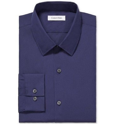 Calvin Klein Mens Solid Button Down Dress Shirt
