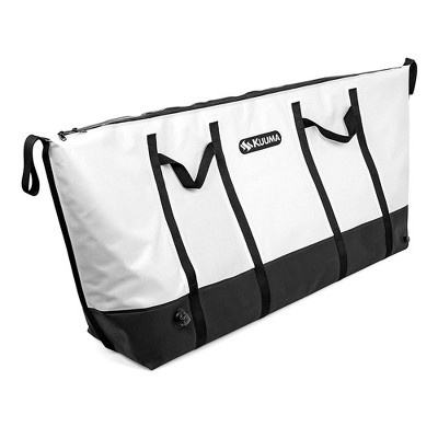 Kuuma 240 Quart Portable Soft Side Closed Cell Foam Insulated Fish Cooler Bag with Drain Plug and Carrying Handle for Extended Fishing Trips