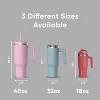 Hydrapeak Voyager 40 Oz Stainless Steel Tumbler , Insulated Water Bottle With Straw, Cupholder Friendly Reusable Travel Mug - 3 of 4