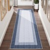 Washable Modern Bordered Rug Non Slip Low Pile Rug Soft Throw Floor Cover Abstract Foldable Indoor Carpet for Living Room Bedroom Playroom Nursery - 3 of 4