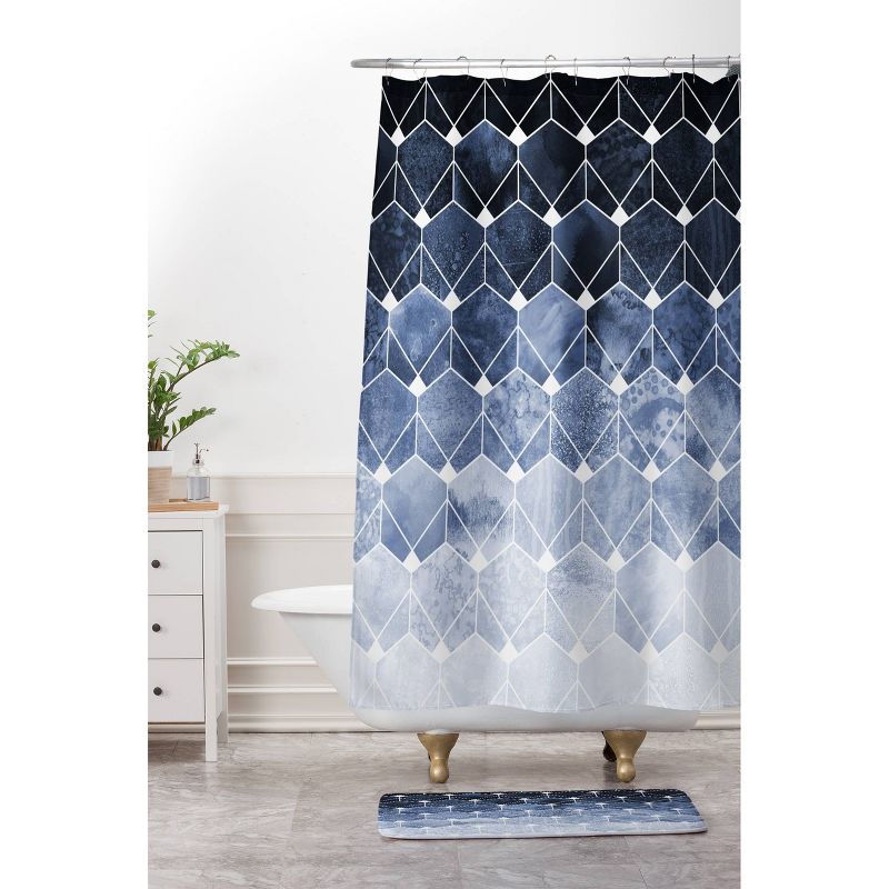 Blue Hexagons and Diamonds Shower Curtain Blue - Deny Designs, 4 of 7