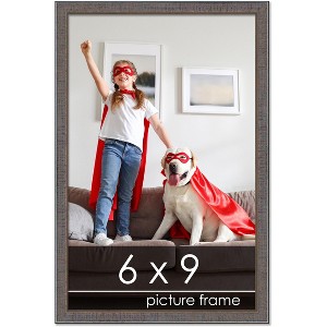 PosterPalooza | Photo Size Textured Grey Picture Frame - UV Acrylic, Foam Board Backing, Hanging Hardware - 1 of 4