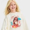 Girls' Moana 2 Dreamy Fleece Sweatshirt - Ivory - 2 of 4