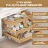 3 Tier Pull Out Cabinet Organizer, Heavy-Duty Pull Out Drawer, Slide Out Wood Shelf for Cabinets - 4 of 4