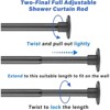 Shower Rod - 29 to 49 Inch Adjustable Industrial Shower Curtain Rod Wall Mount, Matte Black - 4 of 4