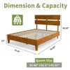 Karl Home Solid Wood Platform Bed Frame , Twin Bed Frame with Headboard Included, Mid Century Modern Bed, White - 2 of 4