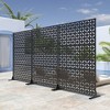 SpassWay 47" x 72" White Metal Garden Trellis Privacy Screen Indoor Outdoor Room Divider Lattice Panel - 2 of 4