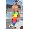 LA LEELA Men's 4th of July USA Flag Swimwear Summer Sarong Swim Trunk Pareo Beach Wrap One Size Multi Stripes - 4 of 4